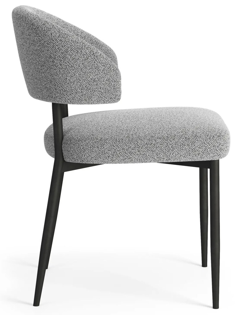 MAZZONI EXPORT IRIS Gri (material Monza 120) - SCAUN MODERN TAPIȚAT BOUCLÉ PENTRU SALON/SUFRAGERIE LOFT