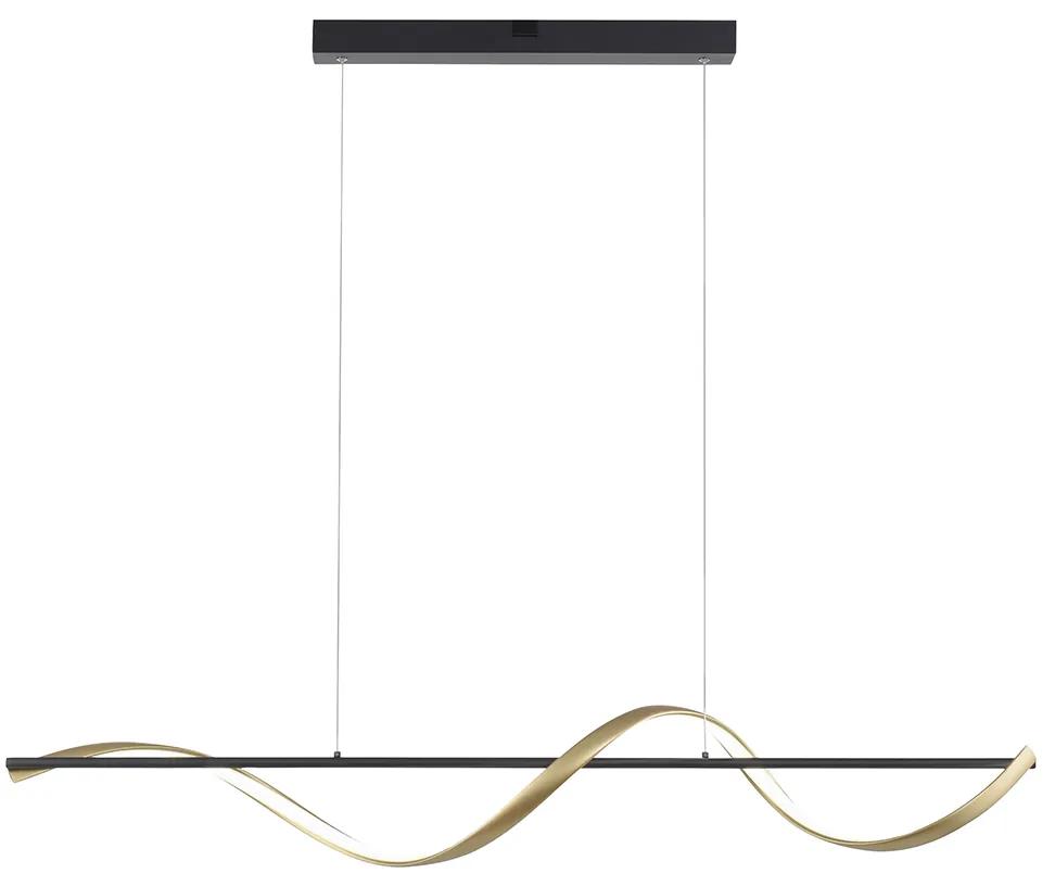 Lampă de suspendare inteligentă gri închis cu auriu, inclusiv LED reglabil în Kelvin - Marianne