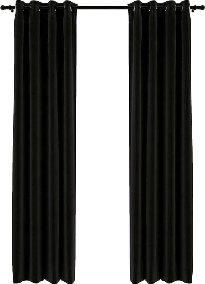 vidaXL Perdele opace, aspect pânză, 2 buc., antracit, 140 x 245 cm