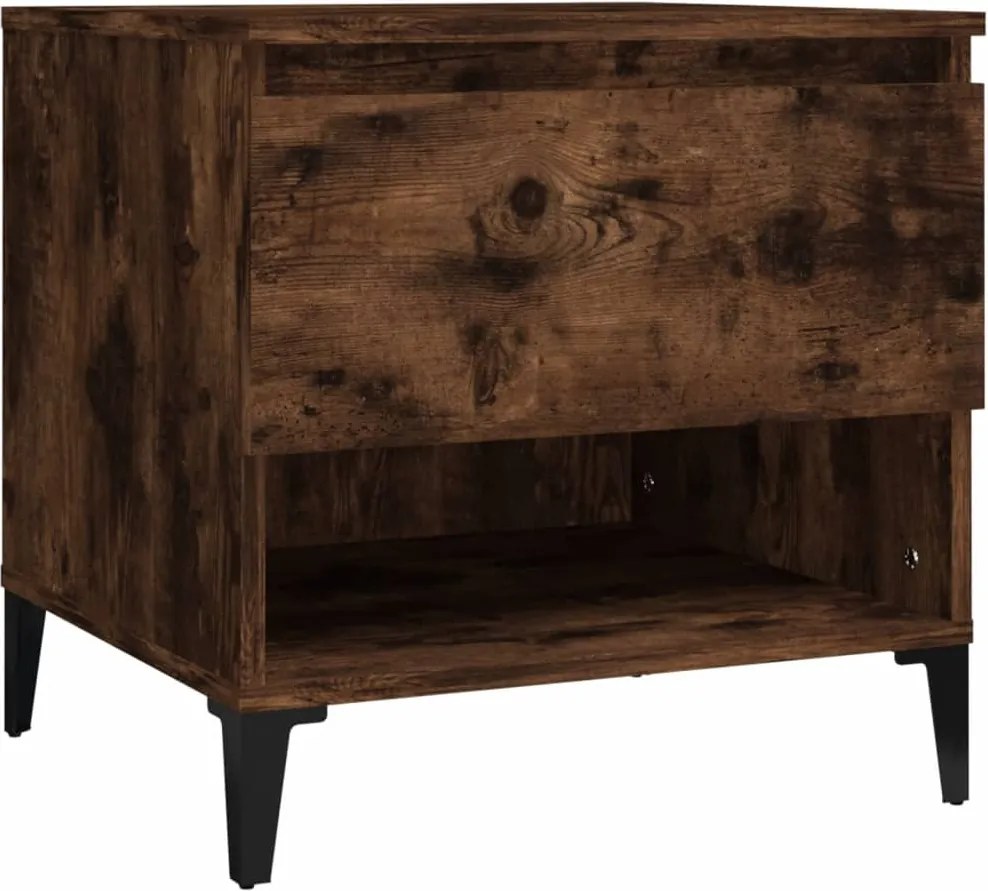 vidaXL Masă laterală, stejar fumuriu, 50x46x50 cm, lemn compozit