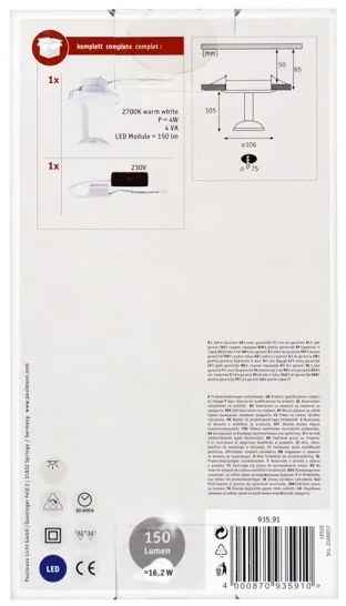 Paulmann 93591 - LED/2,5W Plafonieră GLINT 230V