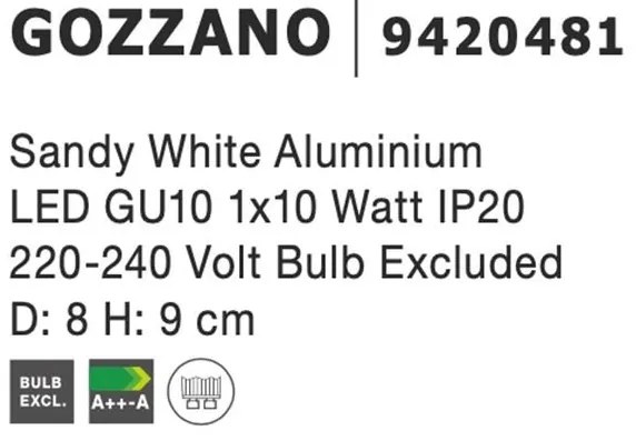 Spot aplicat tavan directionabil GOZZANO alb