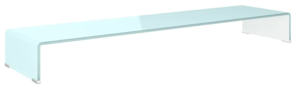 244149 vidaXL Stand TV/Suport monitor, sticlă, alb, 120x30x13 cm