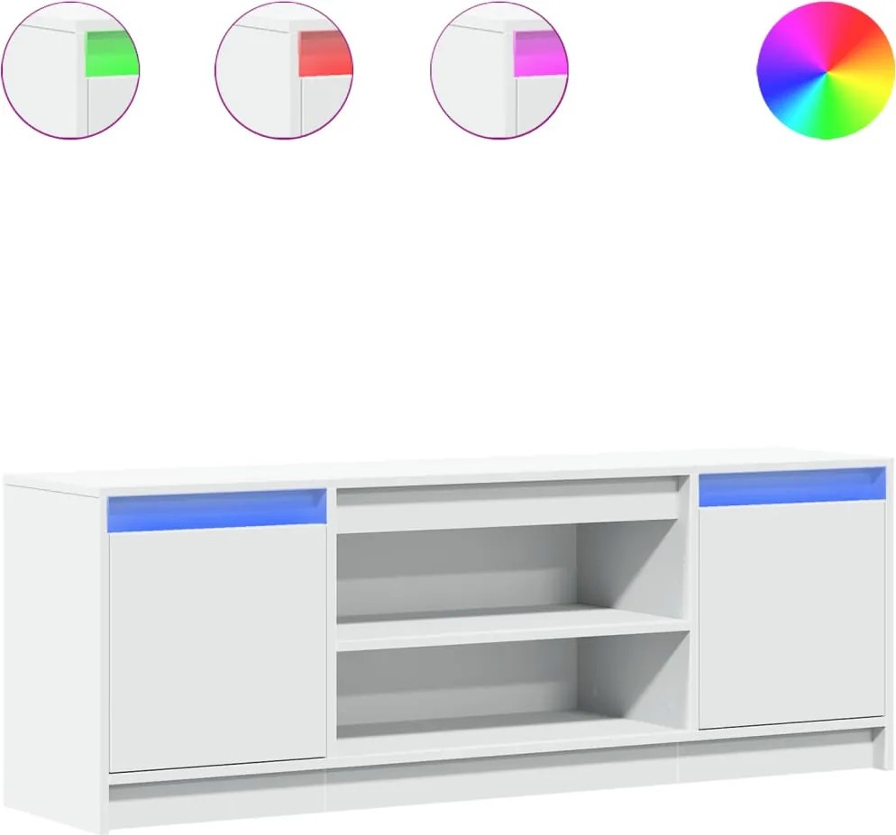 vidaXL Dulap TV cu LED, alb, 139,5x34x50 cm, lemn prelucrat