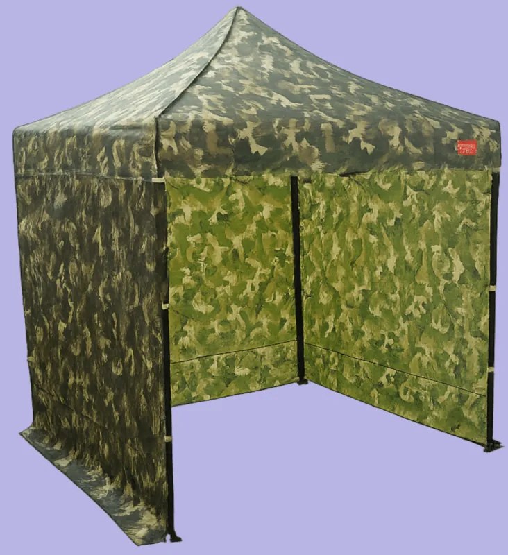 Pavilion de grădină 2x2m – din oțel, 3 pereţi laterali, Camuflaj