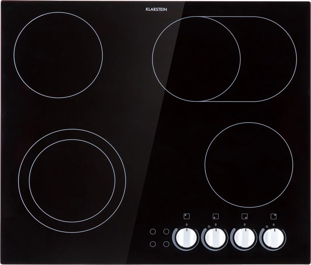 Klarstein EasyCook, plită din sticlă ceramică, 6100 W, buton rotativ, negru
