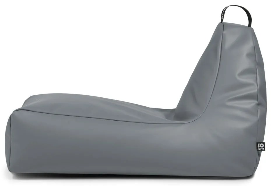 Fotoliu bean bag gri cu tapițerie din imitație de piele Chill XXL – So Soft?