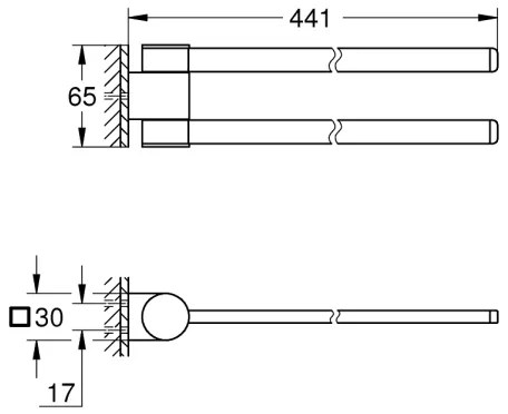 GROHE 41063000 - Suport pentru prosoape SELECTION, 441 mm, crom lucios
