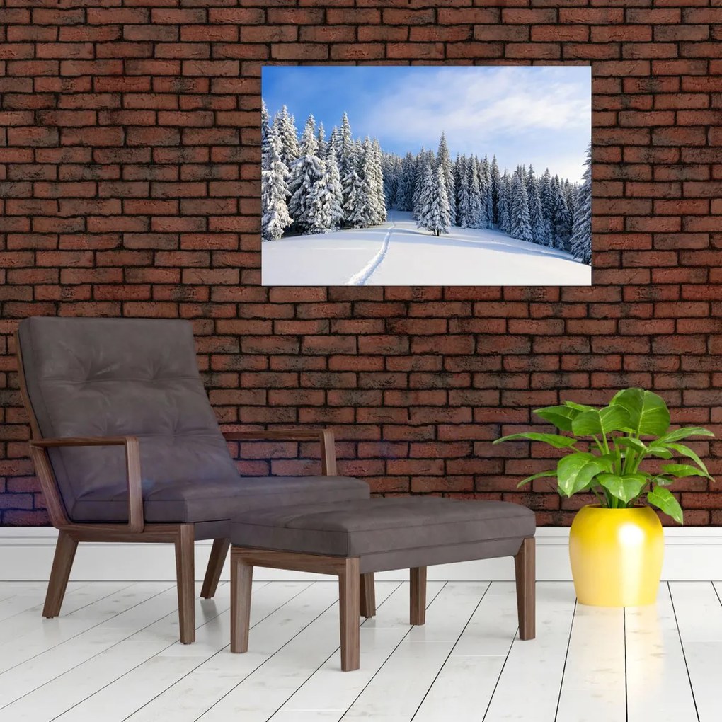 Tablou - Iarna in pădure (90x60 cm)