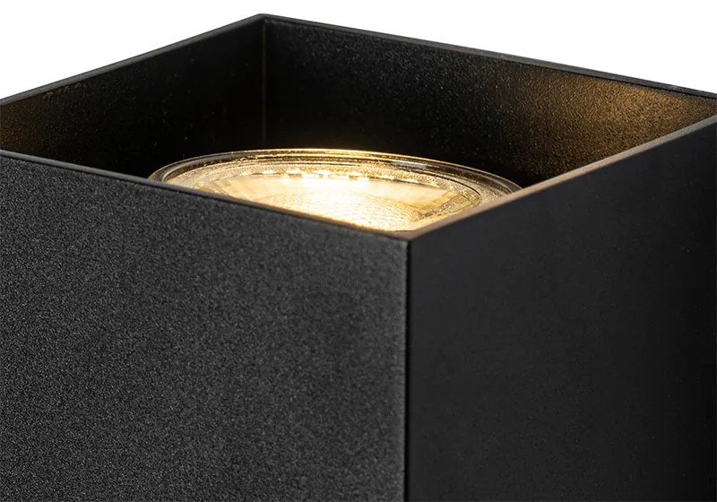 Lampa de perete pătrată de design neagră - Sabbir