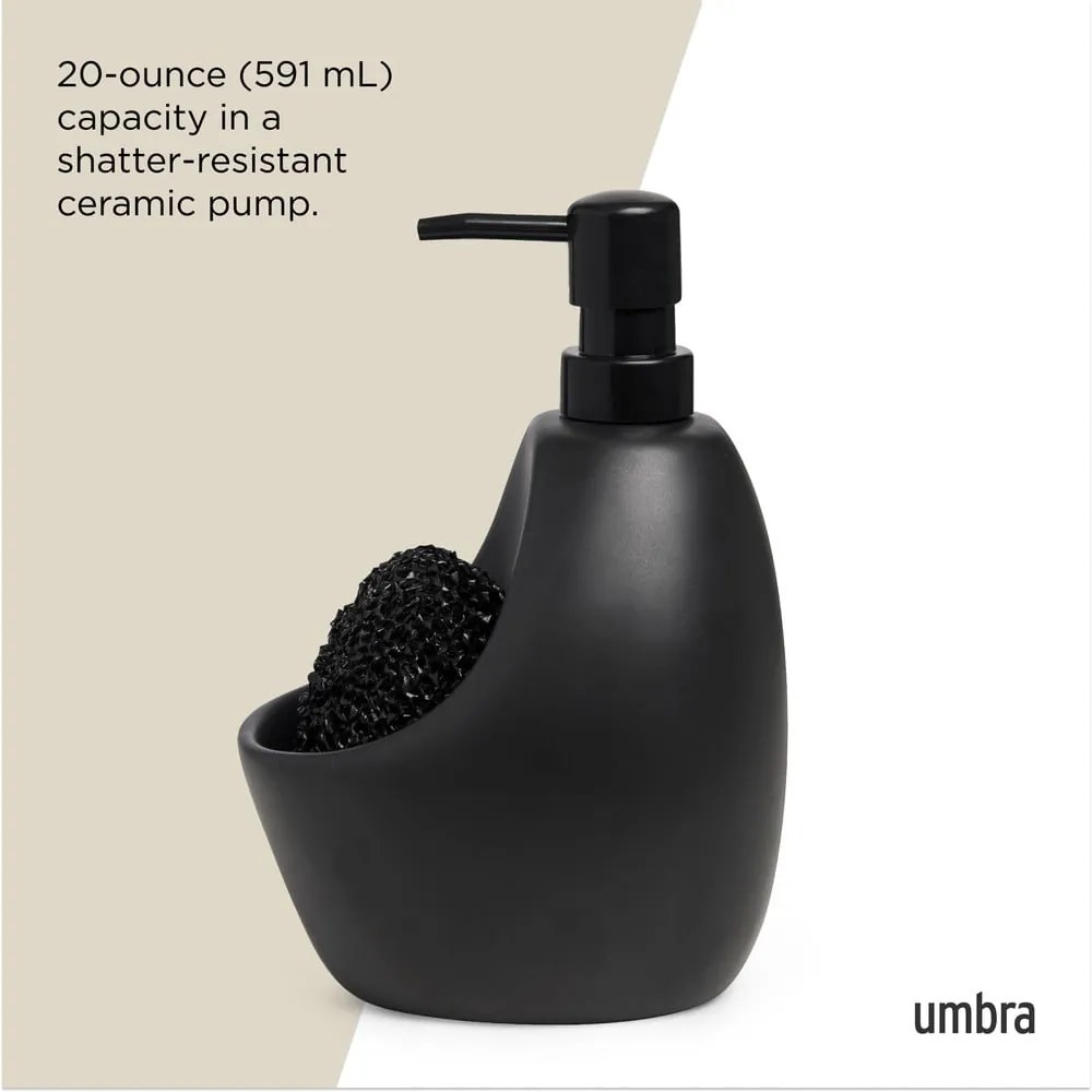 Dozator de săpun lichid negru din ceramică 590 ml Joey – Umbra