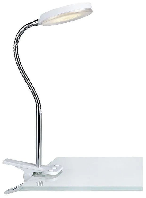 Veioză cu LED și clips Markslöjd Flex, alb