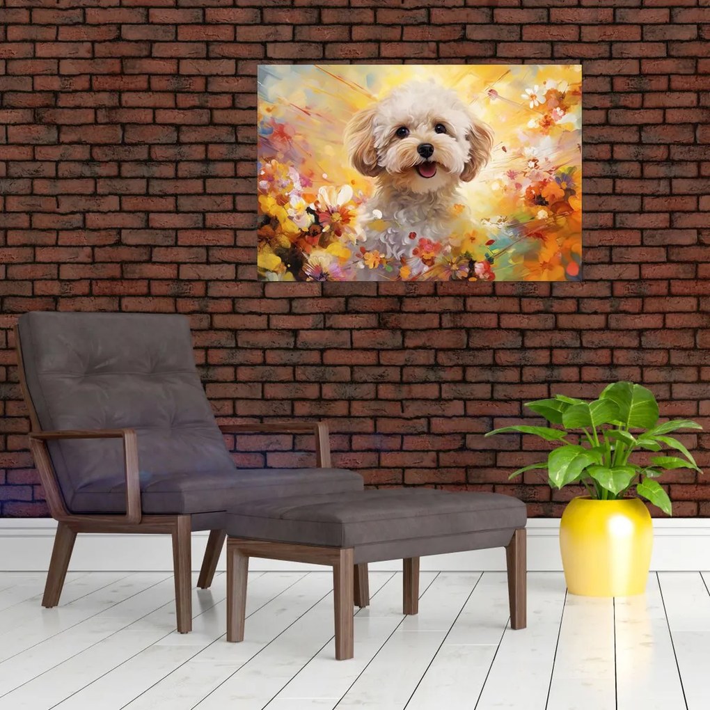 Tablou - Câine fericit (90x60 cm)