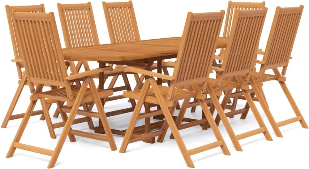 vidaXL Set mobilier de grădină, 9 piese, lemn masiv de acacia, 160-240 cm
