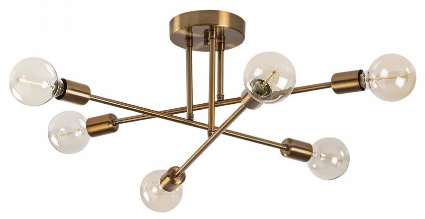 Lustra 6 Becuri Flower - 176, Soclu E27, Max. 40W, Culoare Vintage