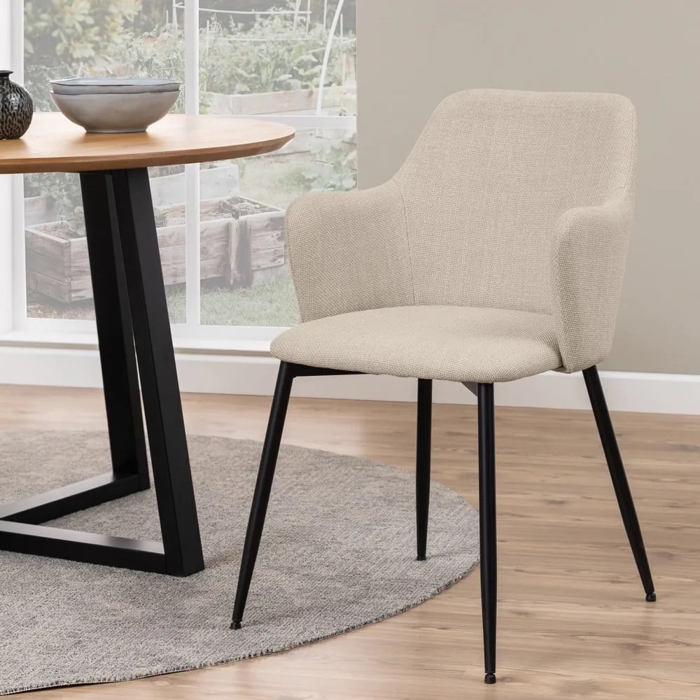 Set de scaune de sufragerie crem 2 buc. tapițat Ilsa – Actona