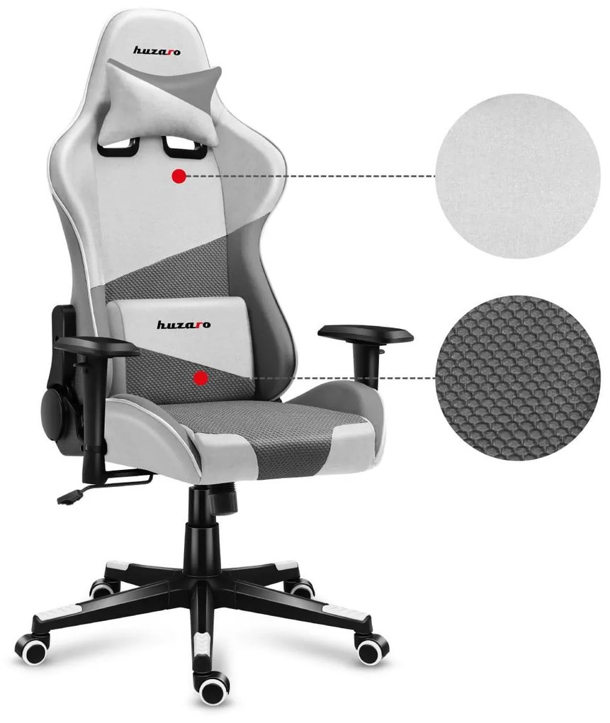 Fotoliu gaming Fusion 6.2 (alb + gri). 1087487