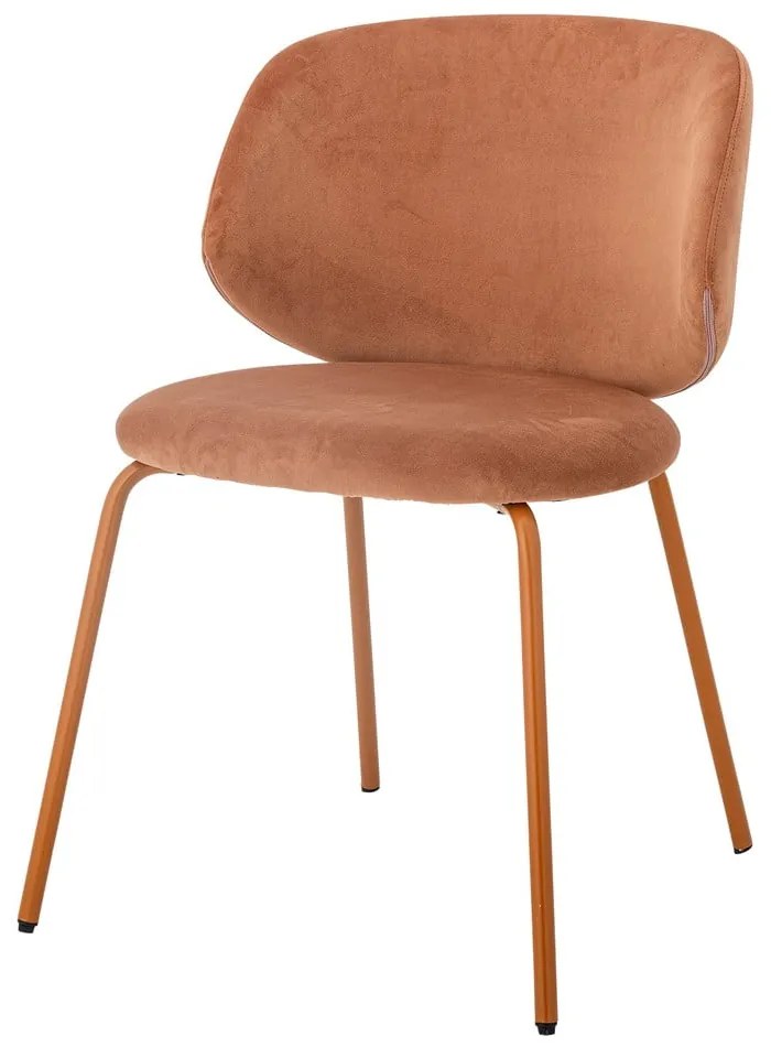 Scaune de dining portocalii 2 buc. din catifea Ponte – Bloomingville