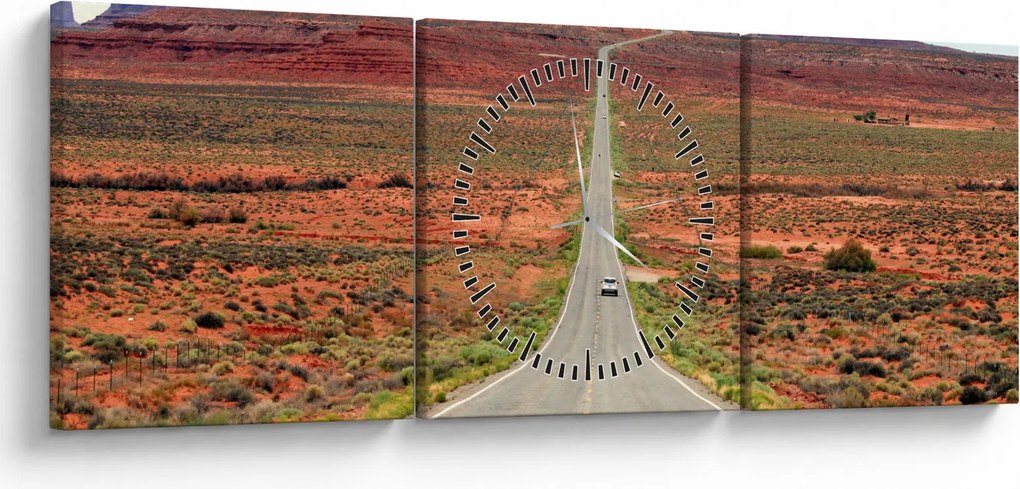 Tablou - U.S. Route 163 (cu ceas) (90x30 cm)