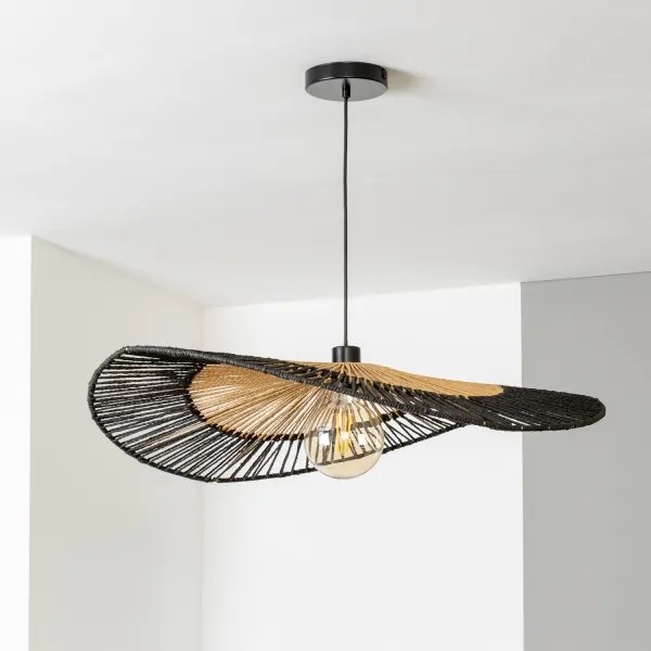 Brilagi - Lustră LED suspendată pe cablu CERIA BOHO 1xE27/40W/230V Ø 80 cm negru/maro