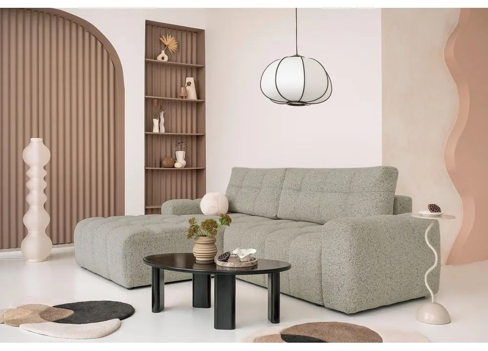 Colțar modular maro deschis extensibil/cu spațiu de depozitare (cu colț pe partea stângă) Lulu – Miuform