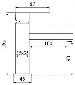 Baterie pentru baie calani low SIENA black