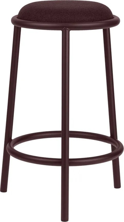 Scaun de bar burgundy din metal (înălțime șezut 68 cm) Hogo – noo.ma