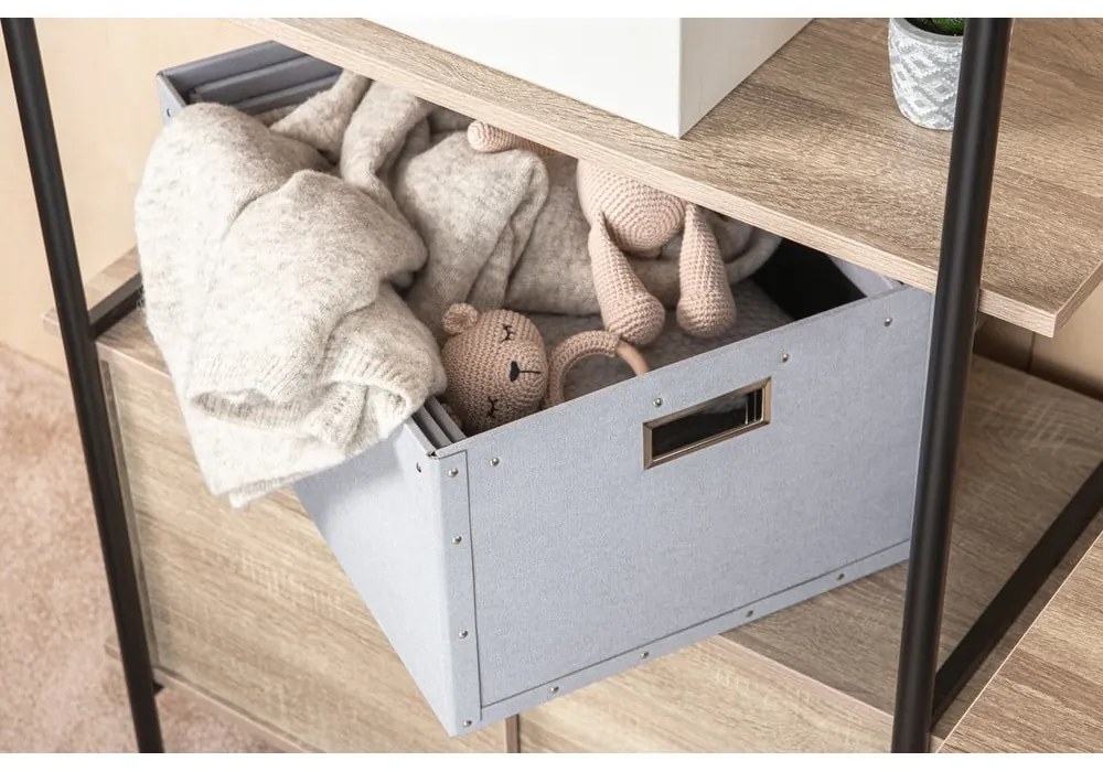 Cutii de depozitare gri-deschis 3 buc. din carton Ture – Bigso Box of Sweden