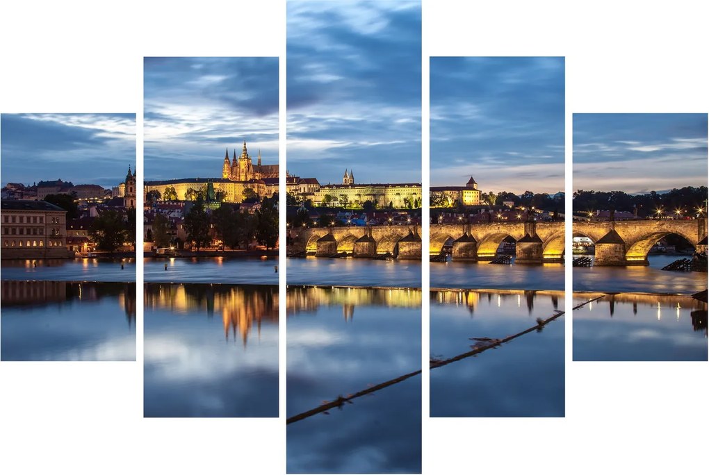 Tablou cu palatul din Praga și podul lui Carol (150x105 cm)