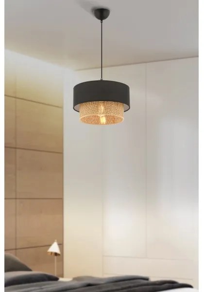 Pendul pe cablu ECHO, 1xE27, 60W, 230V, negru/maro