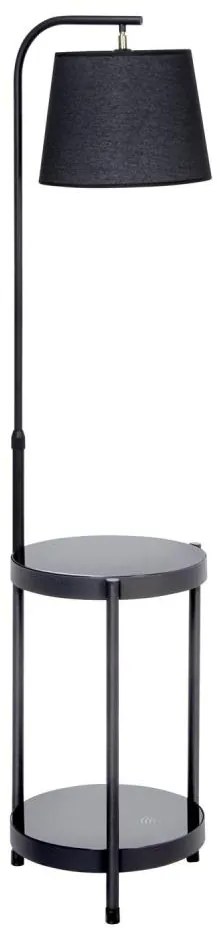 Lampadar cu masă 1xE27/60W/230V USB negru