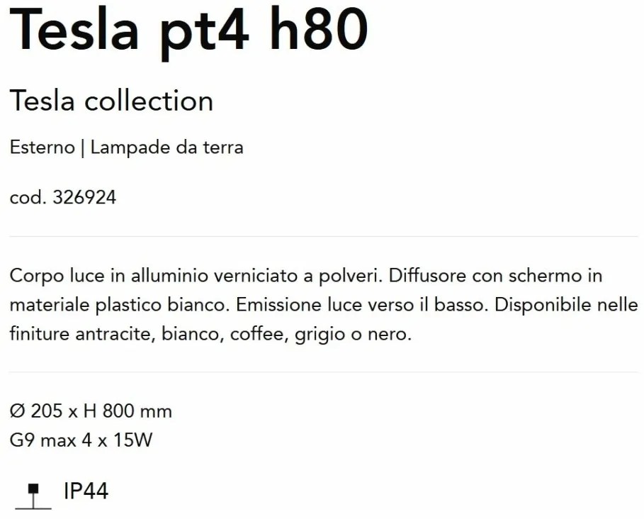 Stalp pentru iluminat exterior Tesla pt4 h80 cafeniu