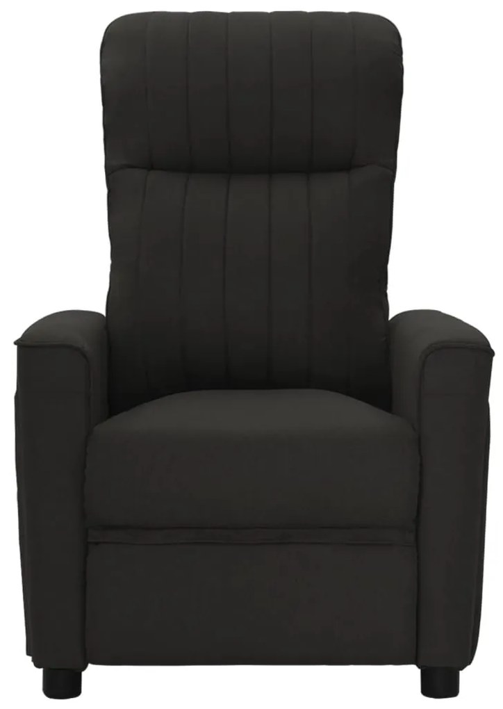 342255 vidaXL Fotoliu rabatabil, negru, material textil