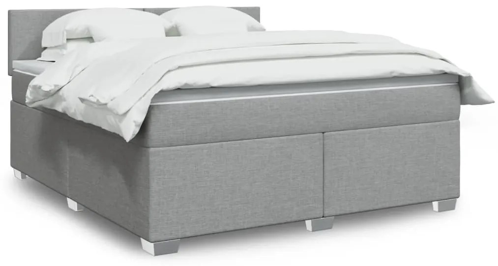 vidaXL Pat continental, gri deschis, 180x200 cm, material textil