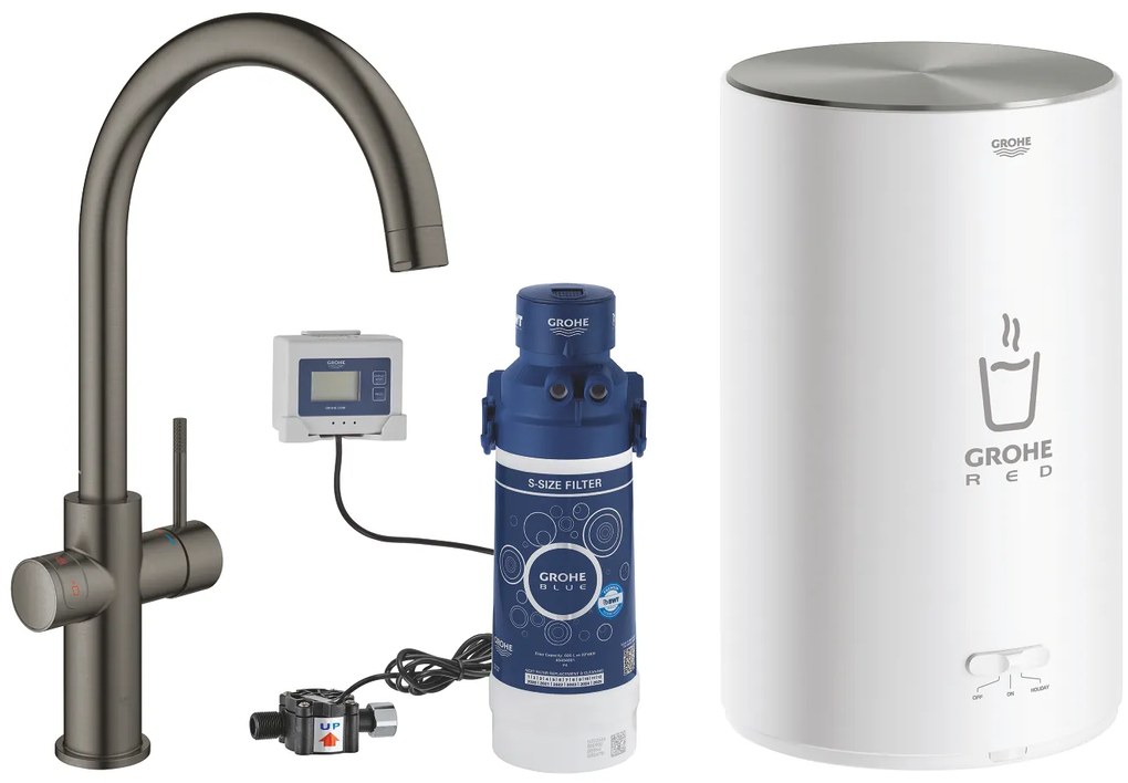 Grohe Red baterie de bucatarie cu boiler pe picior Brushed Hard Graphite 30083AL1