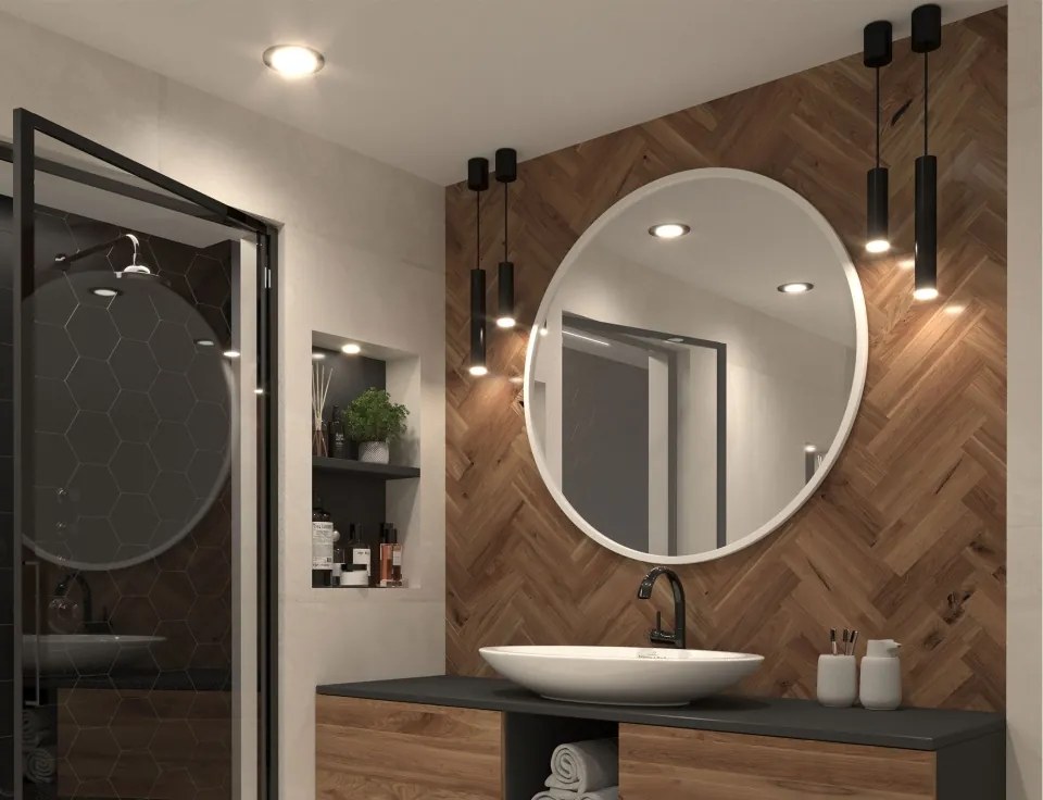 Oglindă Grace Round Mirror 100cm – Alb