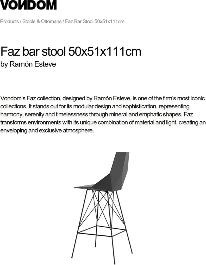 Set de 4 scaune de bar cu brate de exterior / interior design modern premium FAZ CHAIR counter 54165