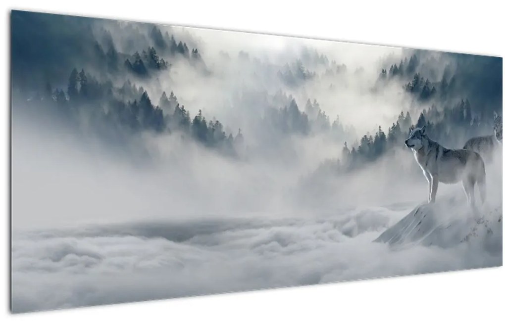 Tablou cu lupi (120x50 cm)
