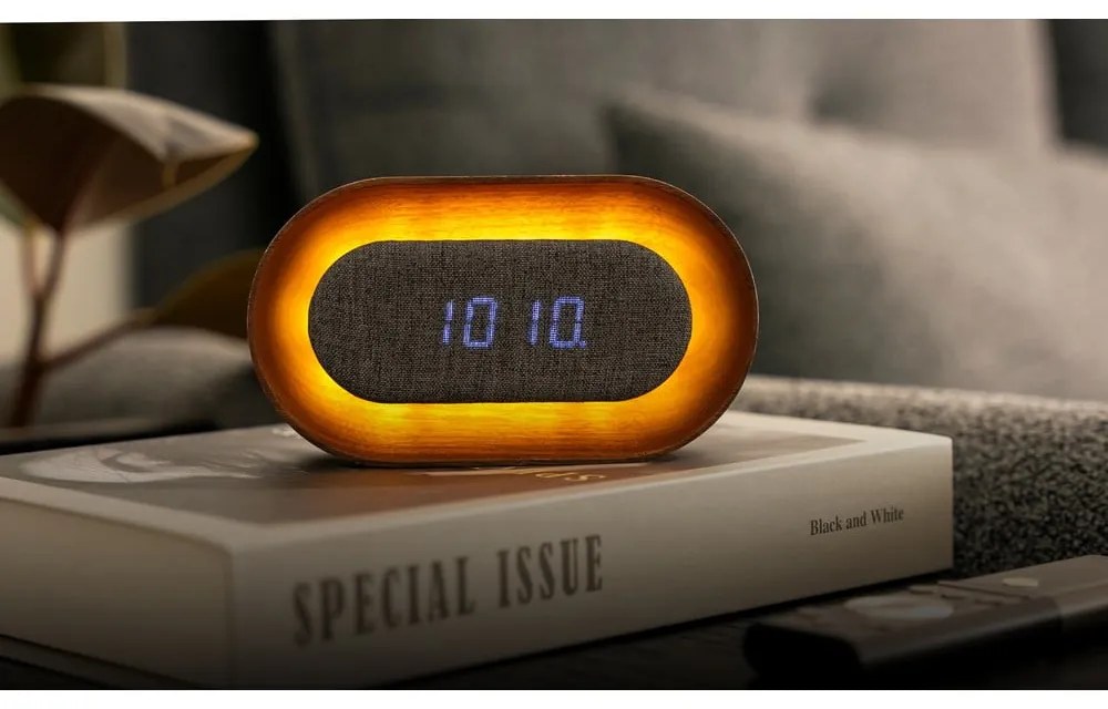 Ceas deșteptător digital Lumos Walnut – Gingko