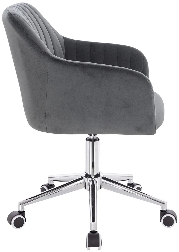 HR190K Scaun Grafit din Catifea cu Bază Cromata