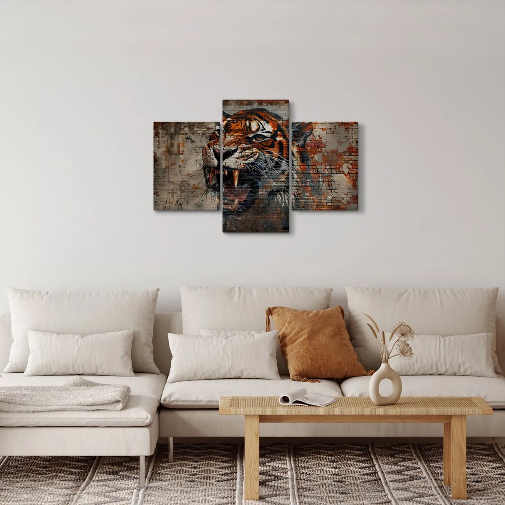 Tablou - Tigru din Cărămizi (90x60 cm)