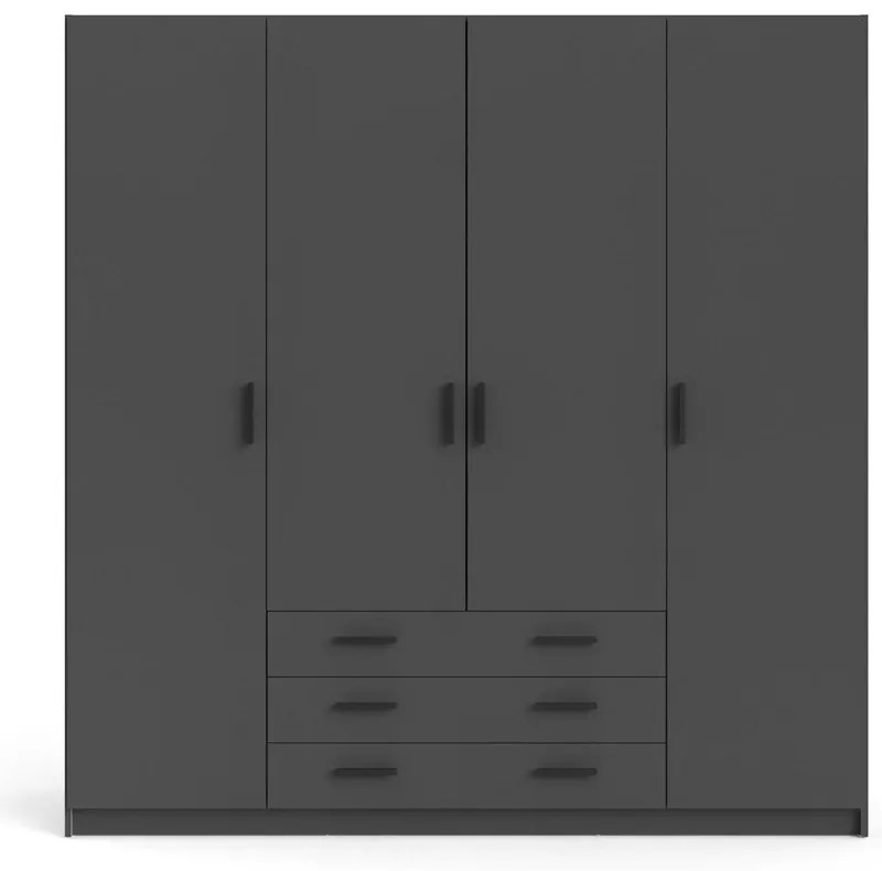 Șifonier gri închis 196x200 cm Sprint – Tvilum