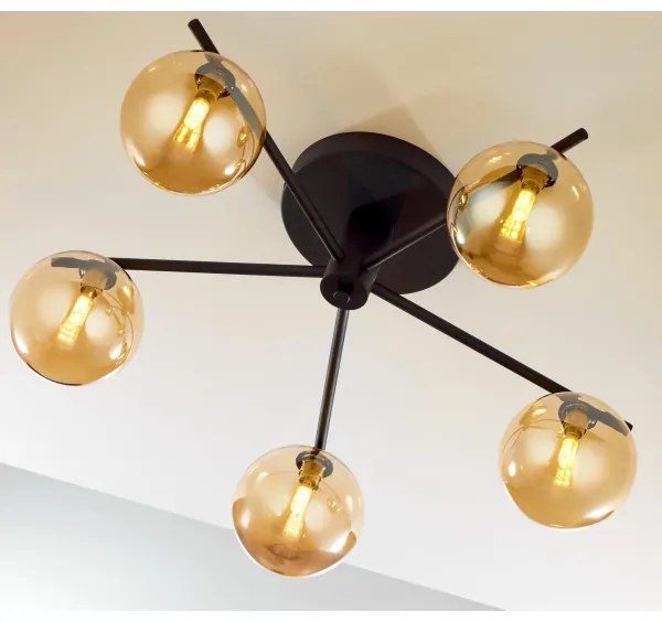 Lustră aplicată Jupiter 2047 PRATO 5xG9/10W/230V negru/bej