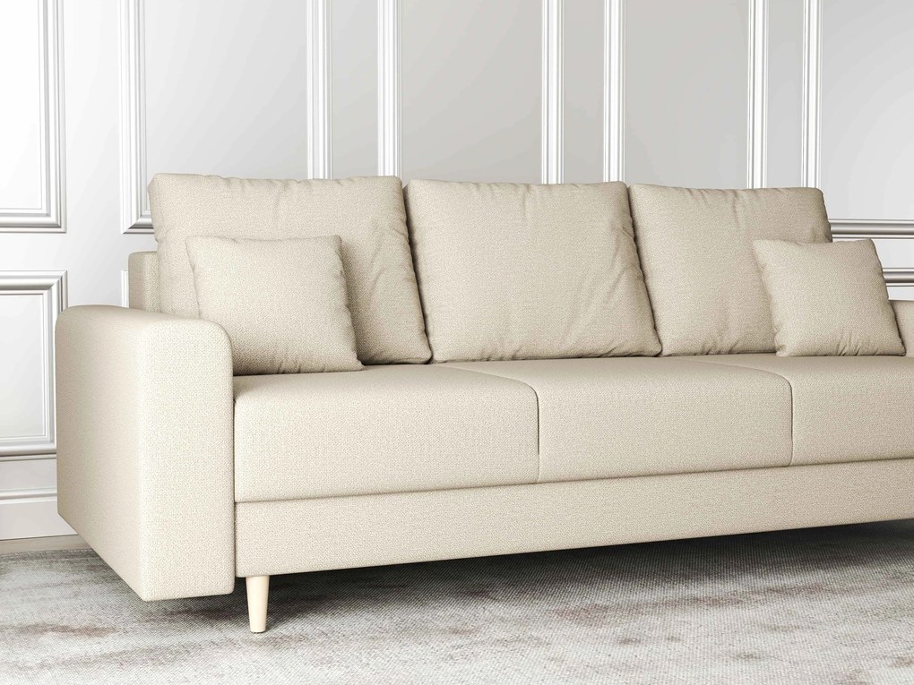 Canapea extensibilă dumonde cu ladă de depozitare si sezut confortabil din spuma high-density, Kronos Enjoy Camel 210x100 cm