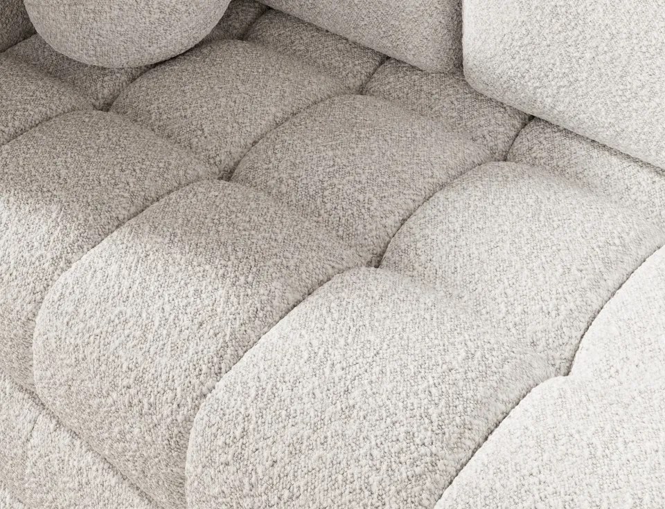 Canapea Kastol , alb bouclé extensibil, 137x71x74 cm – Royal 01