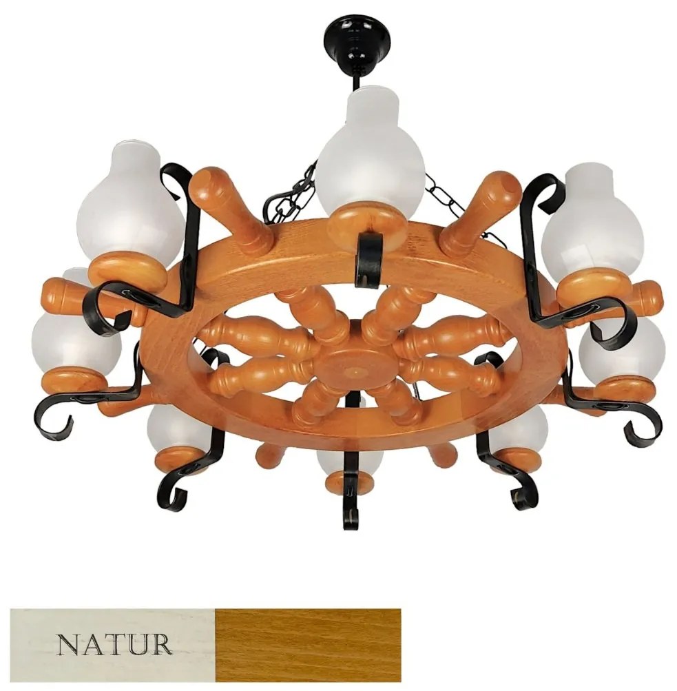 Candelabru rustic fabricat manual din lemn 8 brate Timona WOOD-TI-SP8D50