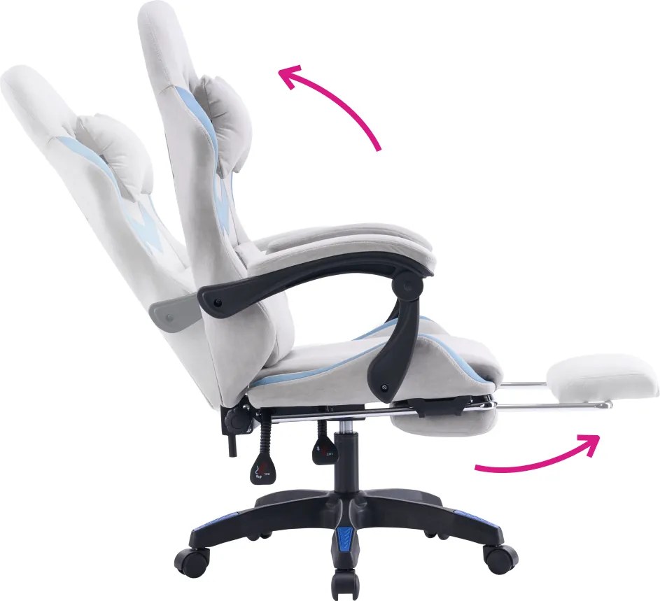 Scaun de birou/gaming, gri/albastru, ZODIA
