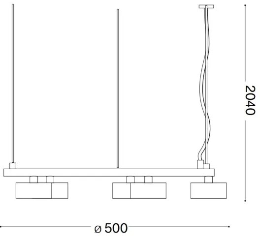 Lustră LED pe cablu Ideal Lux MINOR 5xGX53/9W/230V d. 50 cm negru