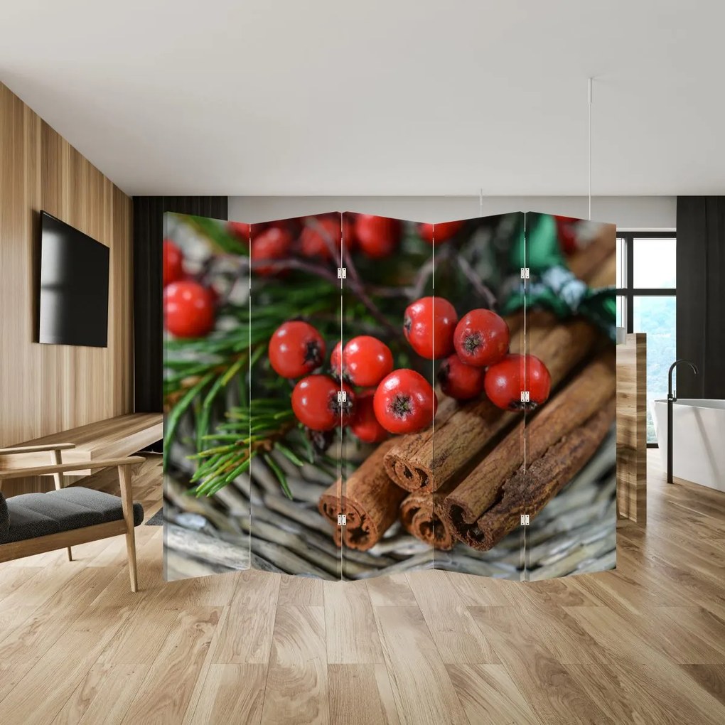 Paravan - Rowan și scorțișoară (210x170 cm)