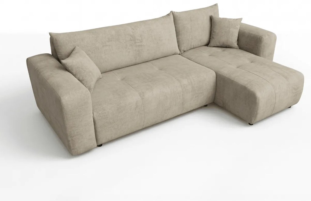 Canapea de colt extensibila SORELA bej, reversibila + 2 pernute gratuite